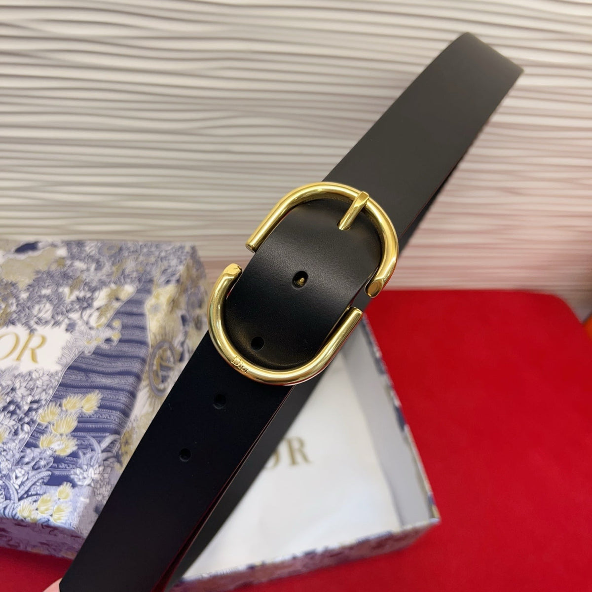 Dior 2026 Oval Buckle Belt 35mm Leather