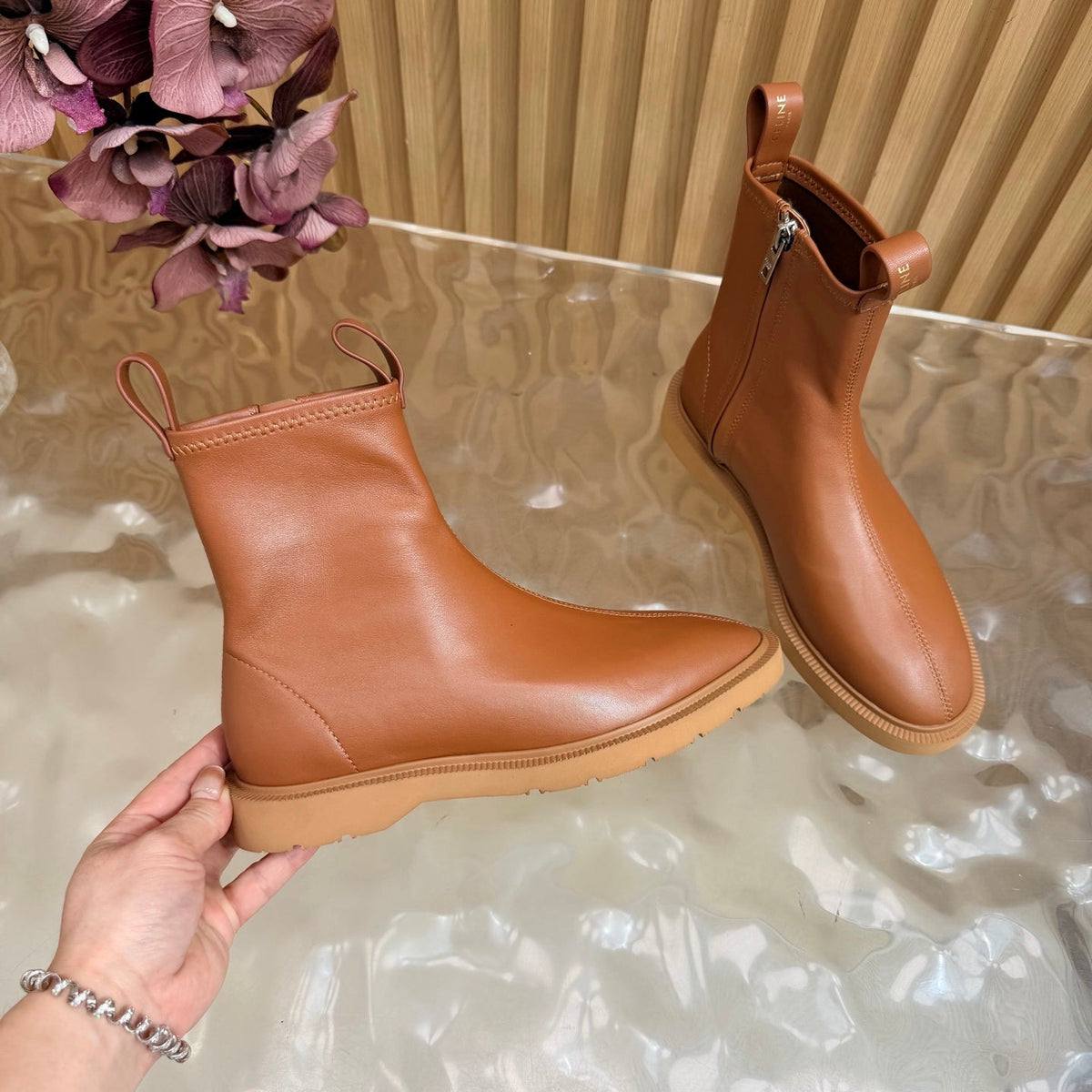 Celine 2026 Zipper Ankle Boots Suede Leather 995593