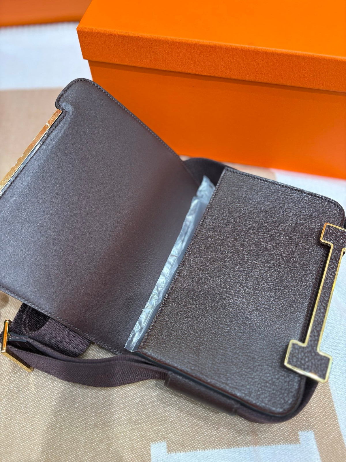 High-end Hermes 2026 Geta Bag 20cm Evercolor Calfskin