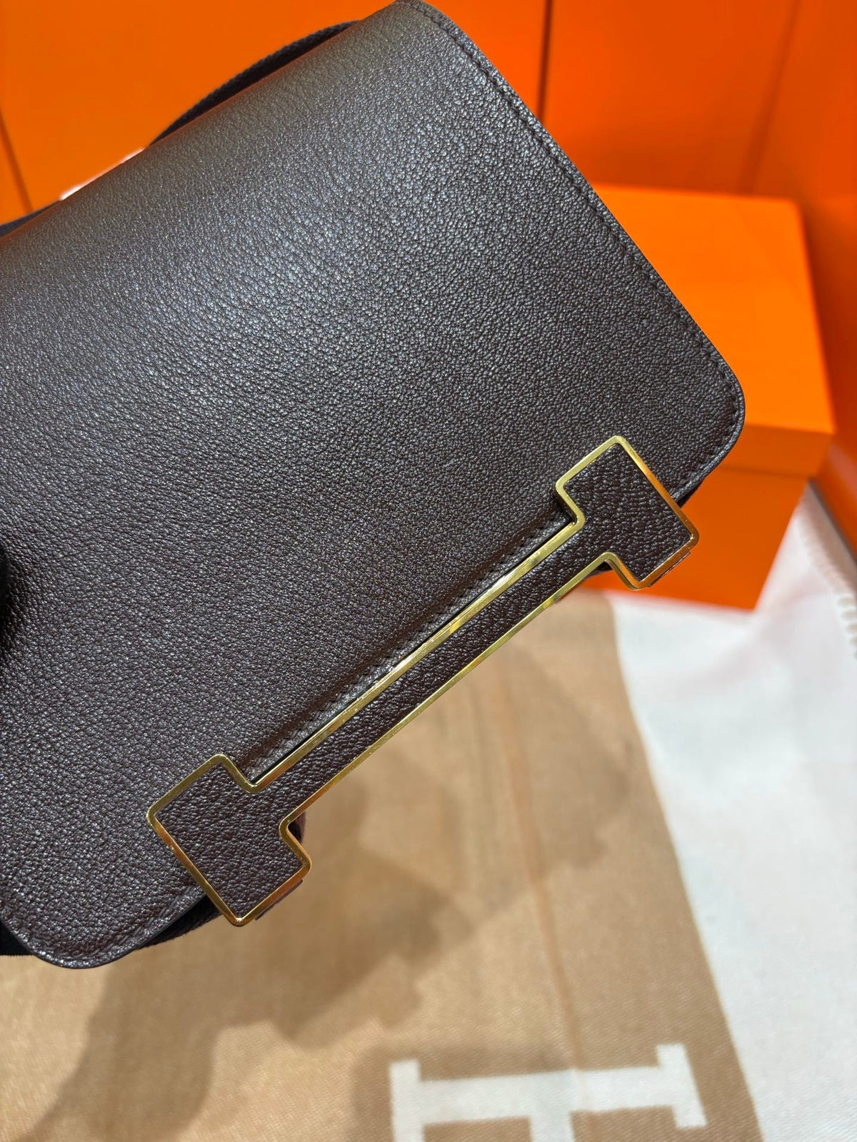 High-end Hermes 2026 Geta Bag 20cm Evercolor Calfskin