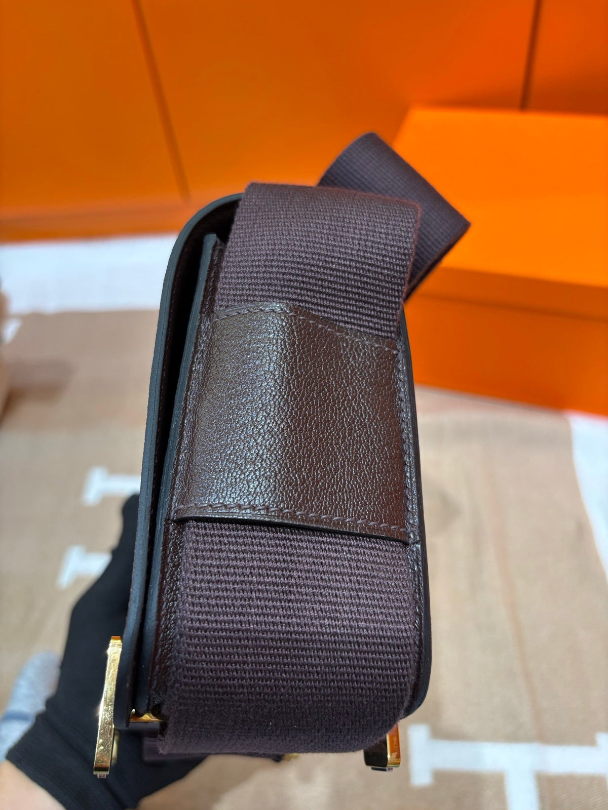 High-end Hermes 2026 Geta Bag 20cm Evercolor Calfskin