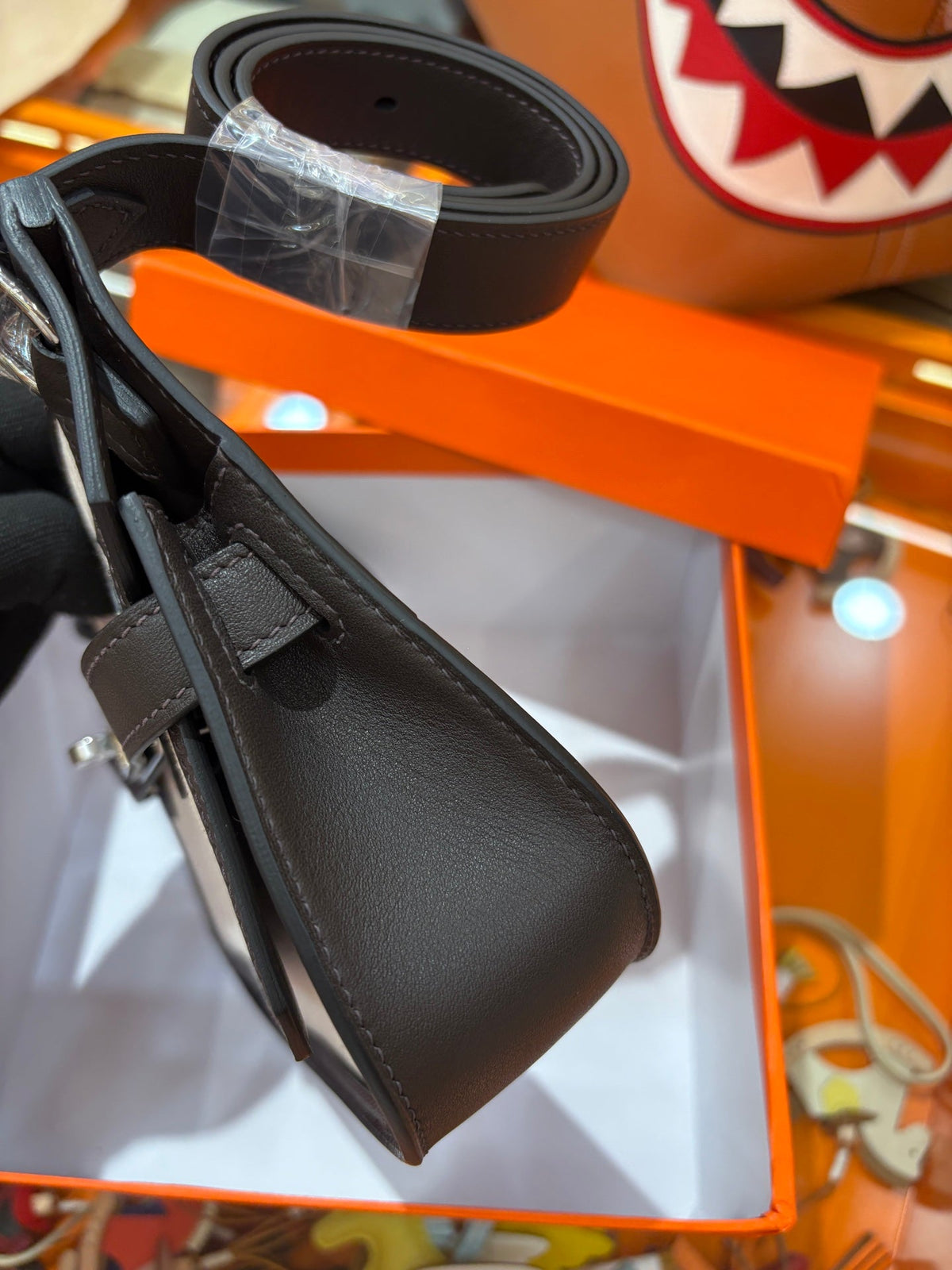 High-end Hermes 2026 Jypsiere Bag 22cm Canvas/Swift Calfskin