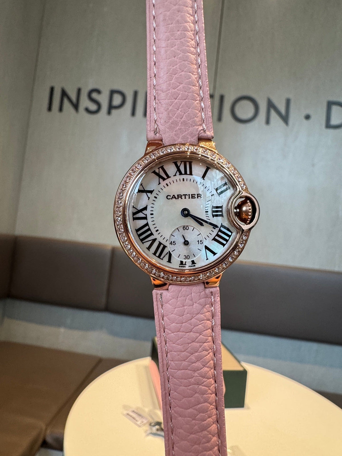 Cartier Bleu Balloon 33mm Pink Gold White Dial