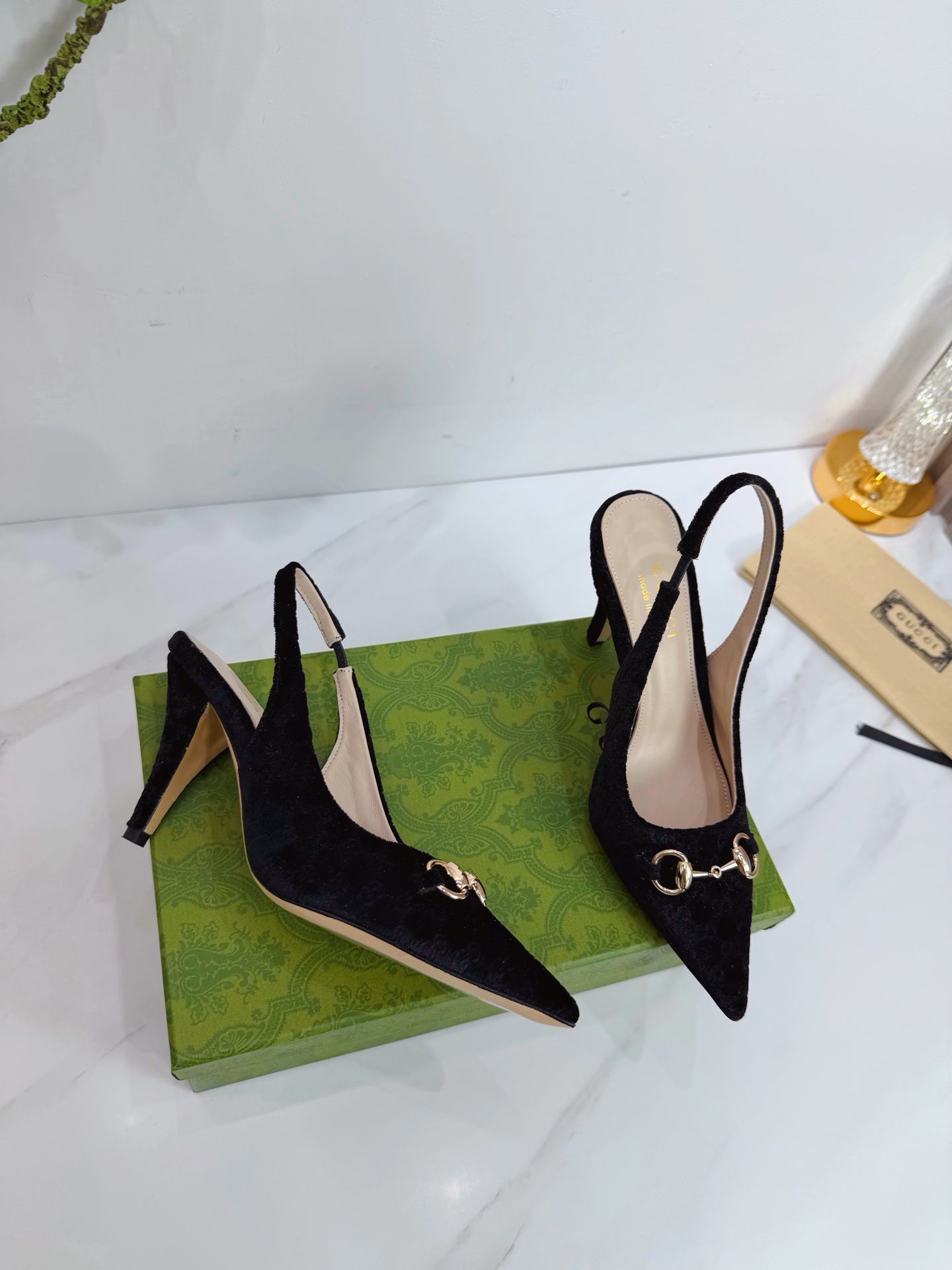 GG 26 Slingback Black Velvet 592418