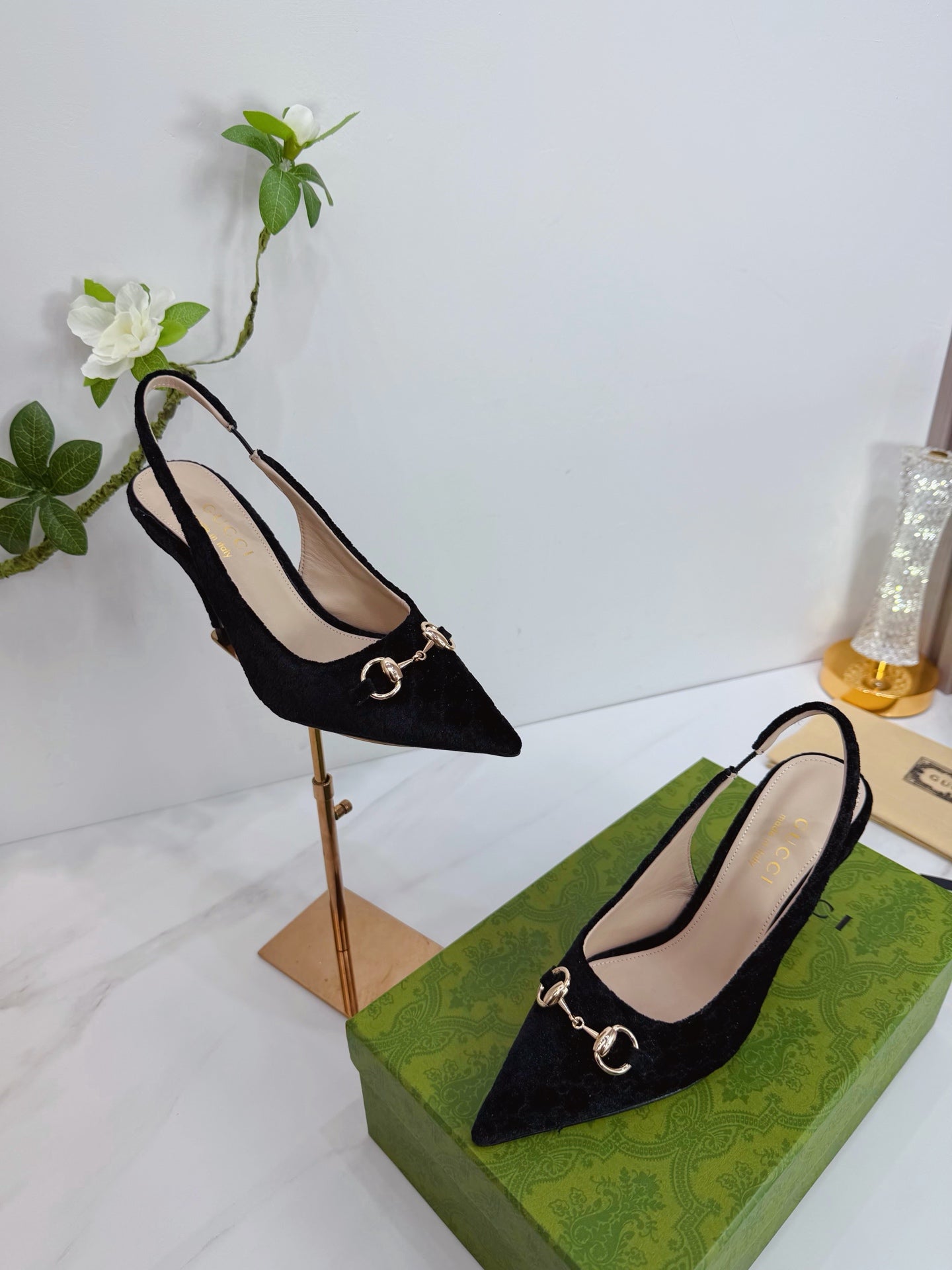 GG 26 Slingback Black Velvet 592418