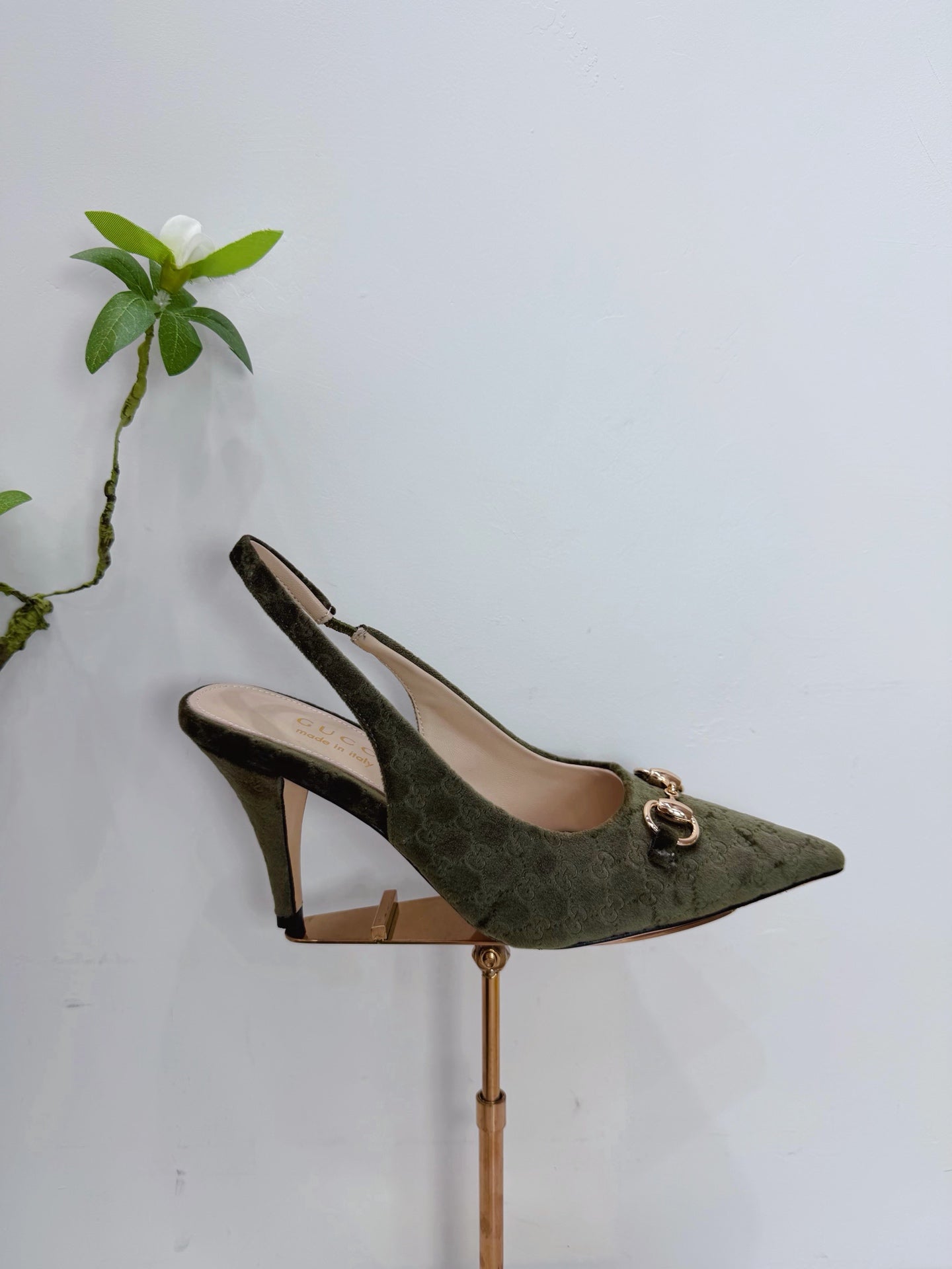 GG 26 Slingback Olive Green Velvet 592420