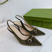 GG 26 Slingback Olive Green Velvet 592420