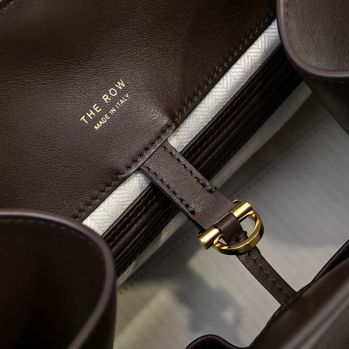 The Row Margaux 12 32cm Tote Bag In Calfskin