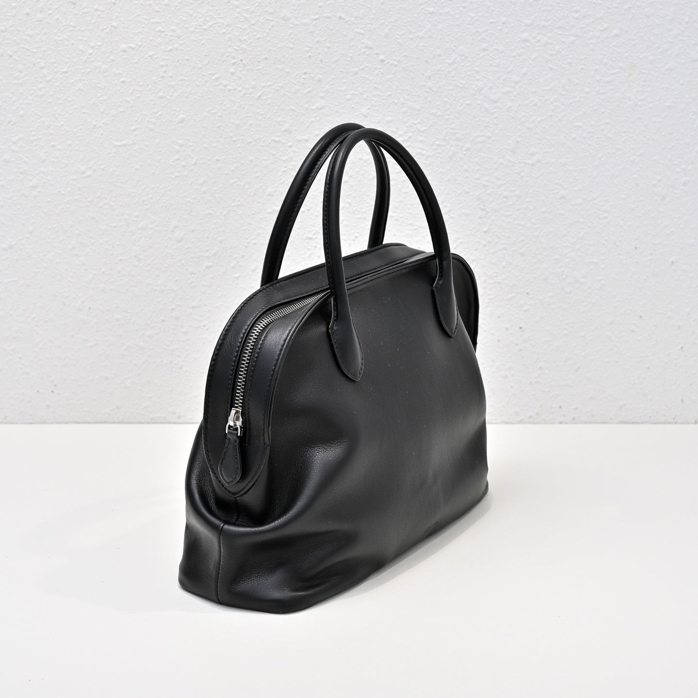 The Row Agnes Tote Bag 30cm Black Leather