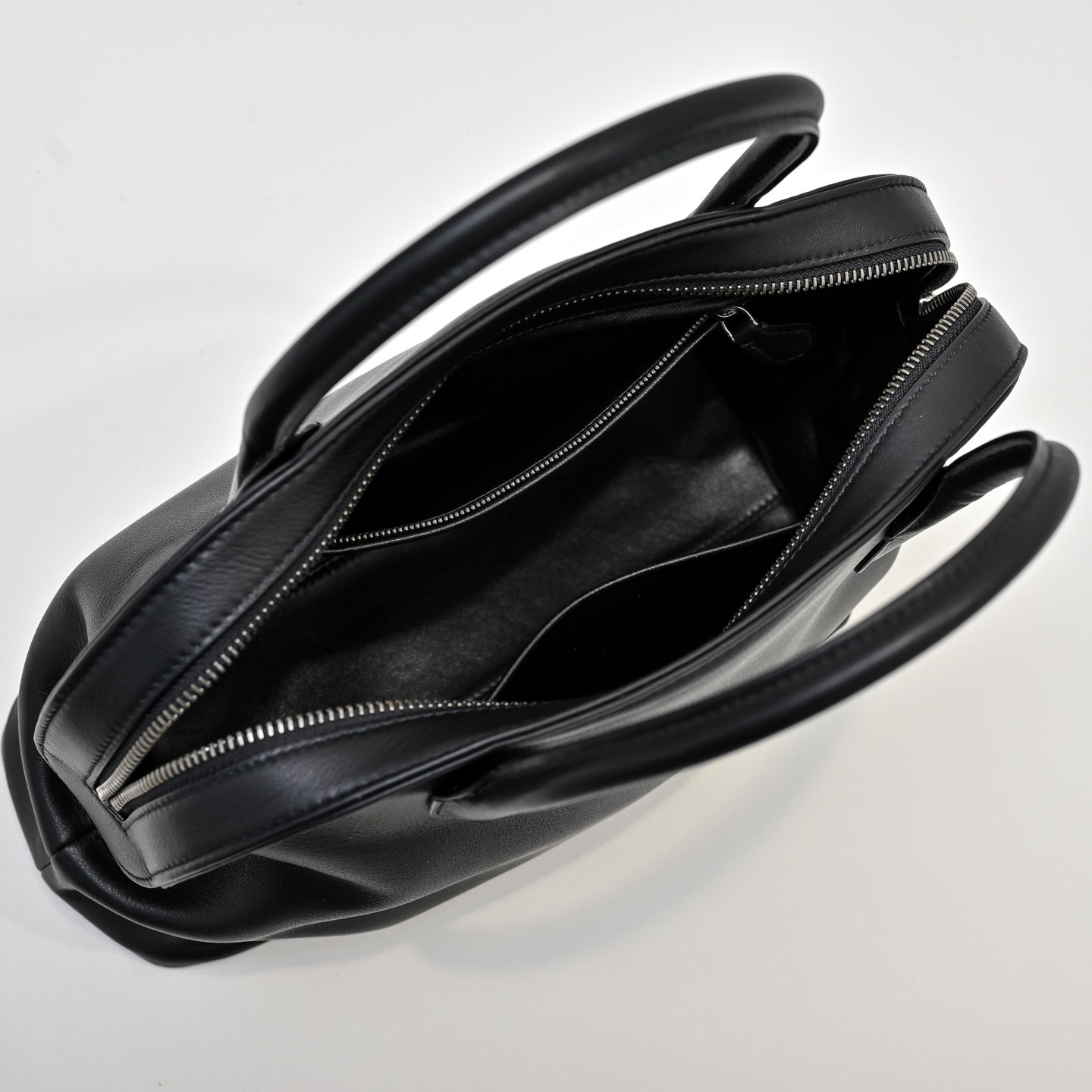 The Row Agnes Tote Bag 30cm Black Leather