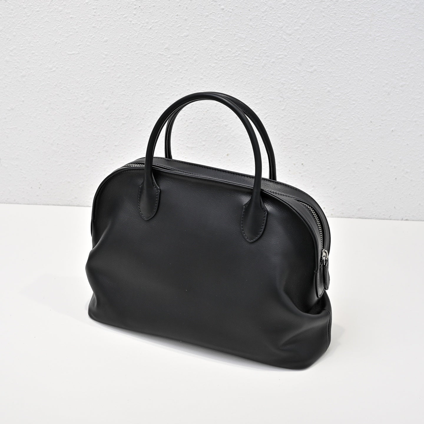 The Row Agnes Tote Bag 30cm Black Leather
