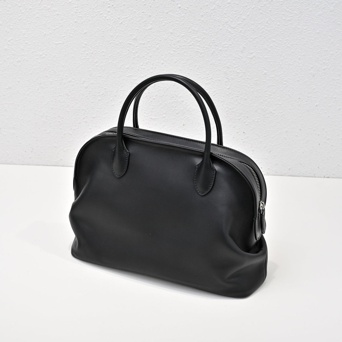 The Row Agnes Tote Bag 30cm Black Leather