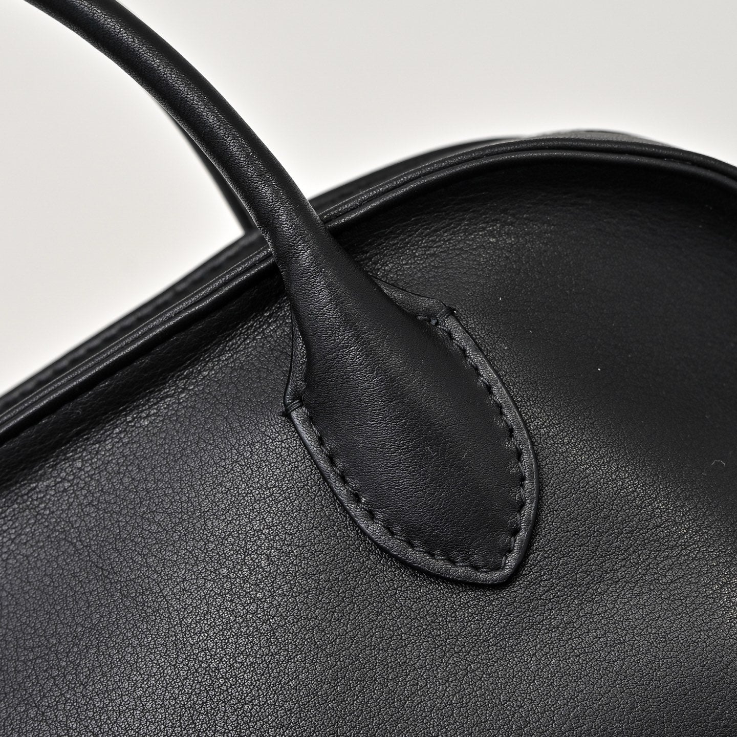 The Row Agnes Tote Bag 30cm Black Leather