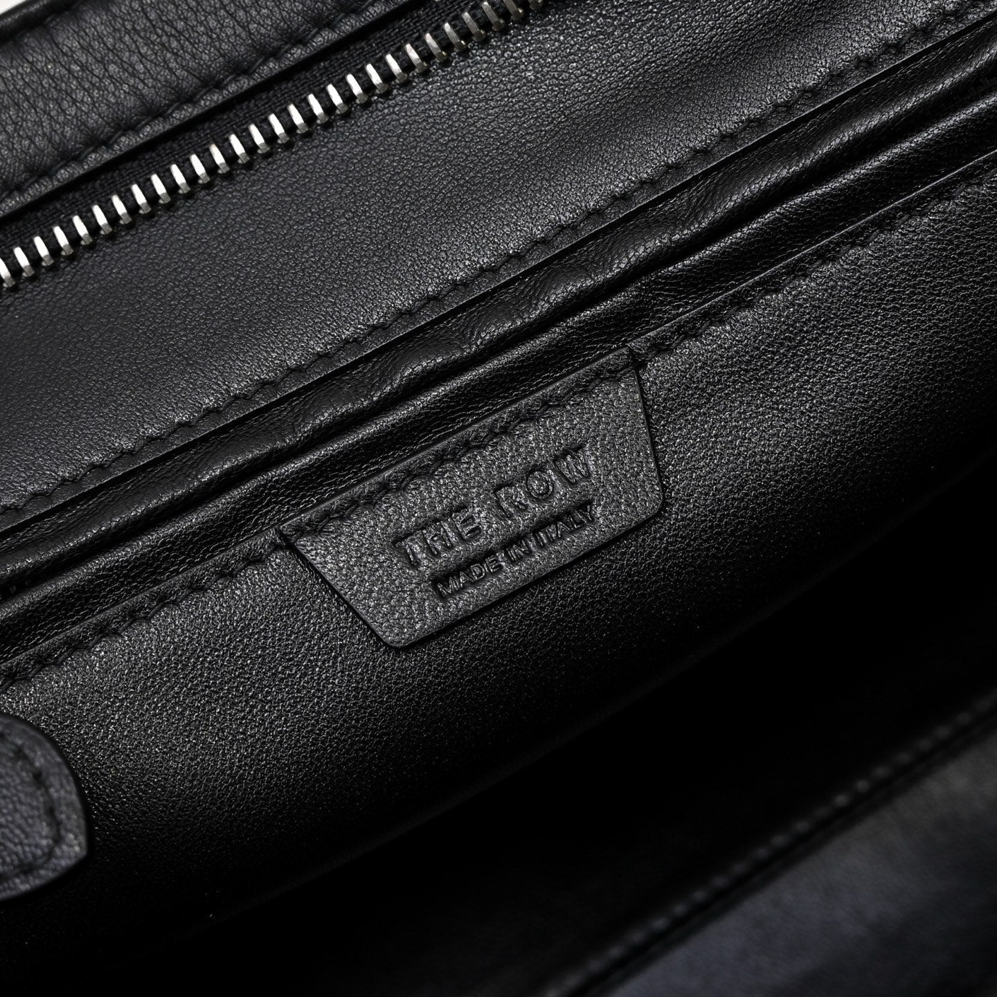 The Row Agnes Tote Bag 30cm Black Leather