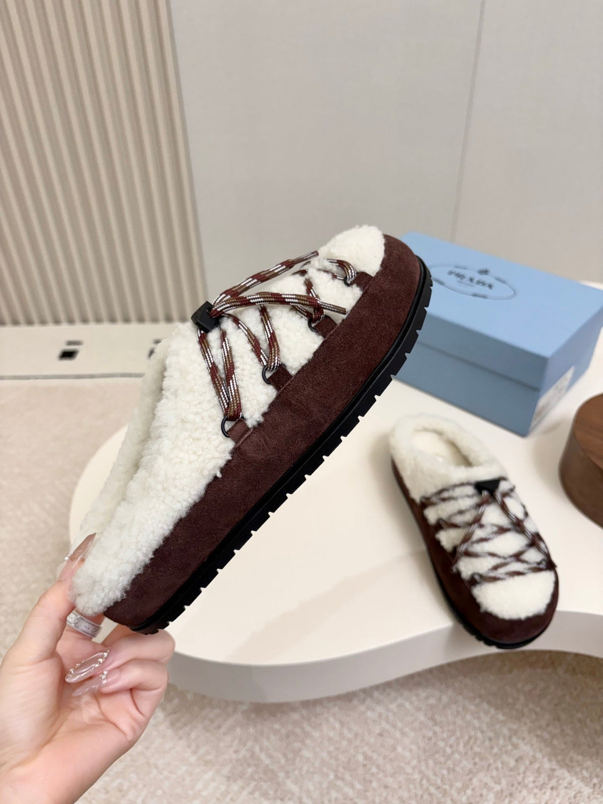 Prada 2026 Birkenstocks Mule Wool Suede 180036