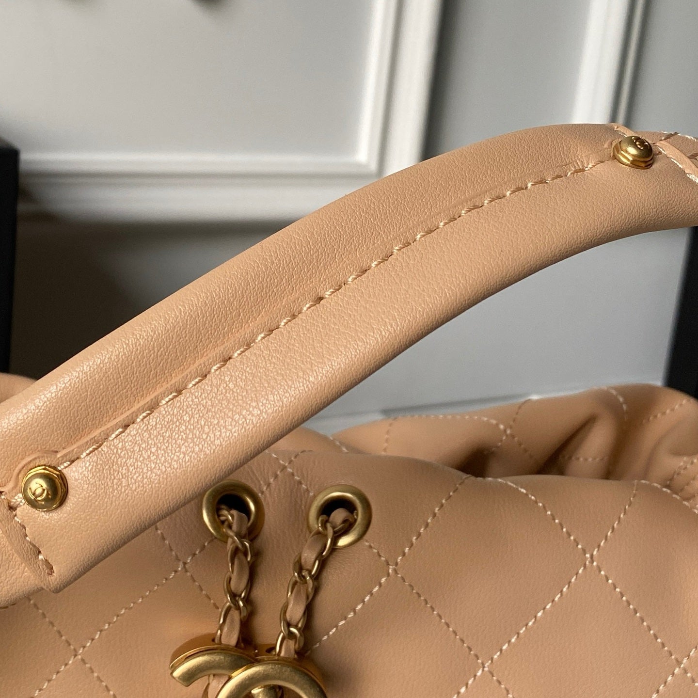 Chanel 2025 Hobo Bag 32cm Beige Calfskin 315839