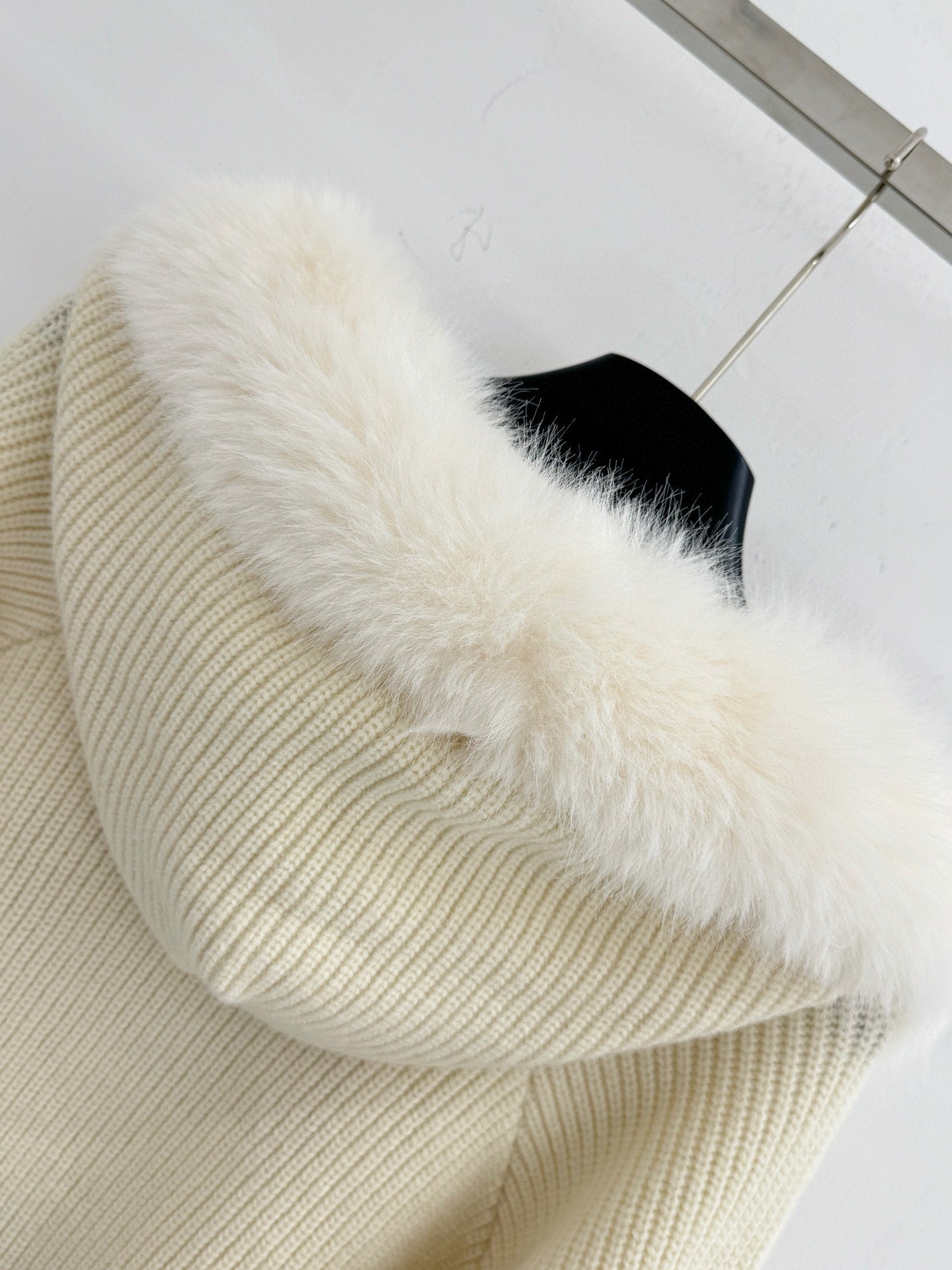 Miumiu 2025 Faux Fur Hooded Sweater