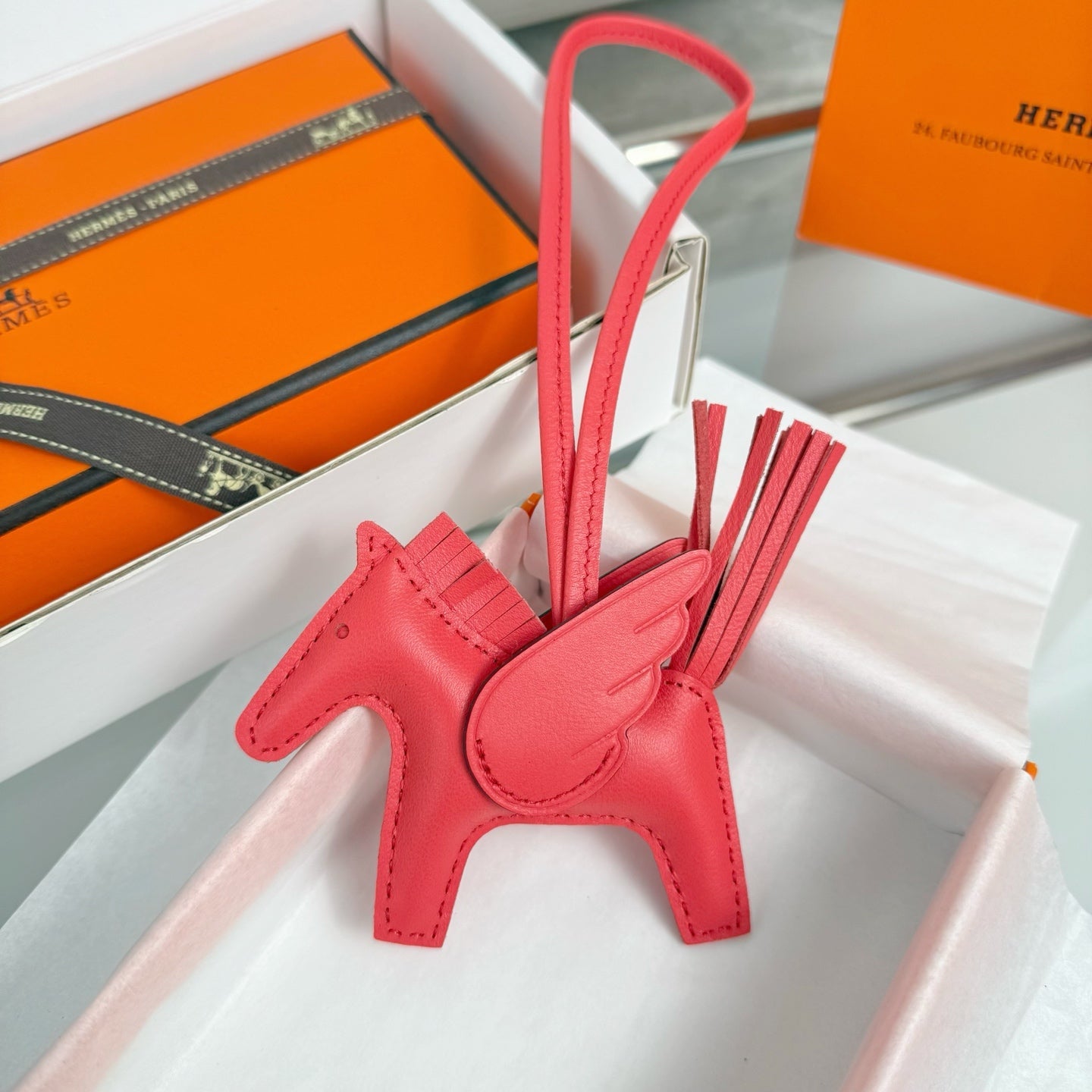 HM Rodeo Pegase PM Charm Red Lambskin