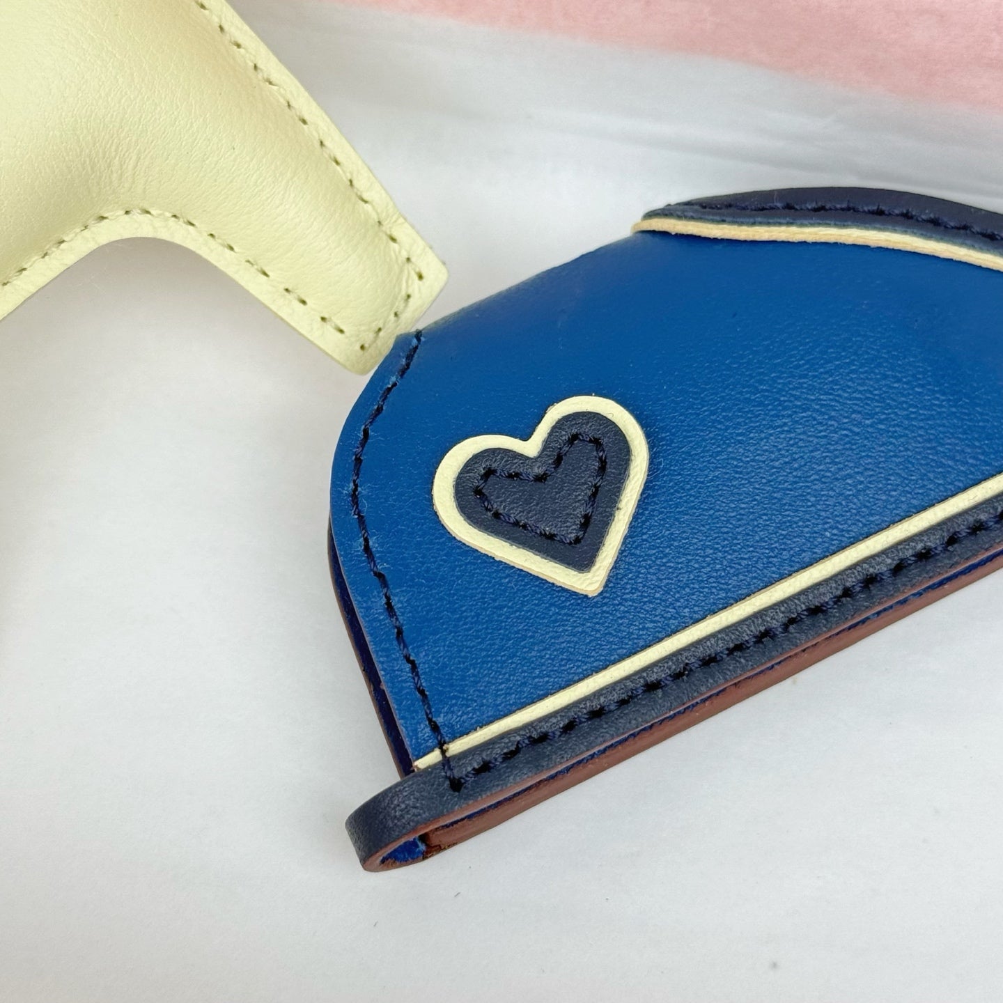 HM Rodeo Robeo Heart PM Charm Light Yellow mix Blue Lambskin