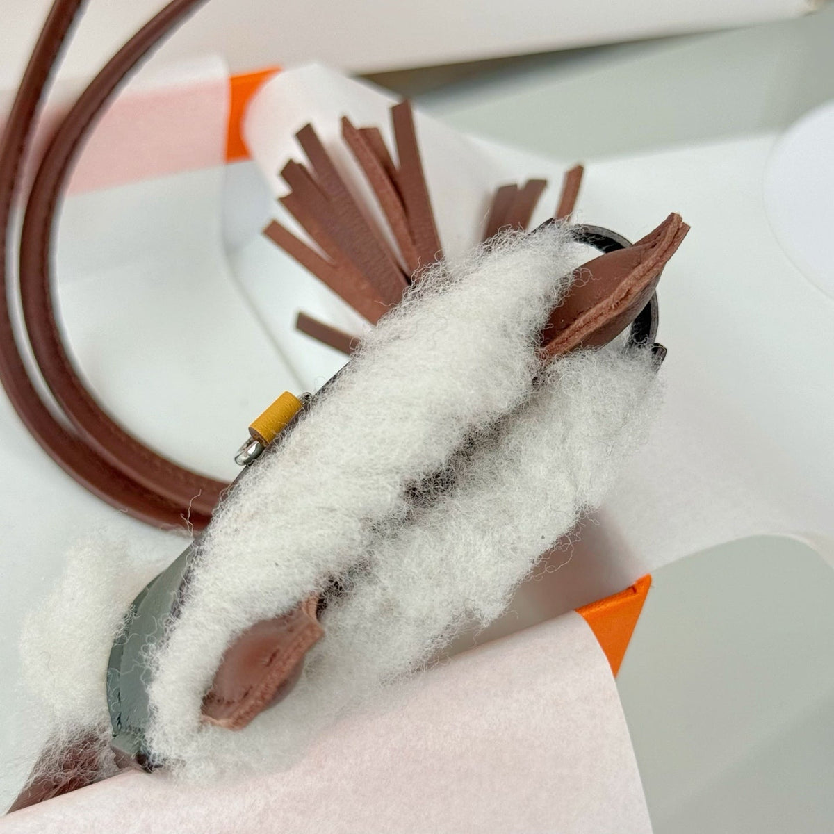 Hermes Rodeo Robeo Coeur Pony Bag Charm Lambswool