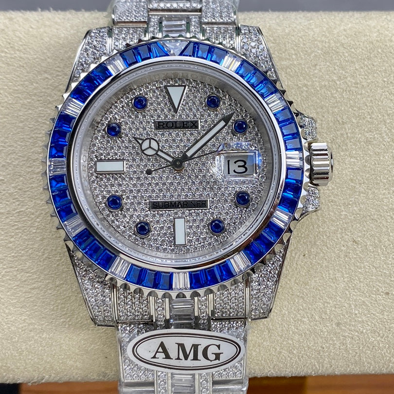 Rolex Submariner Date Blue Full Diamond