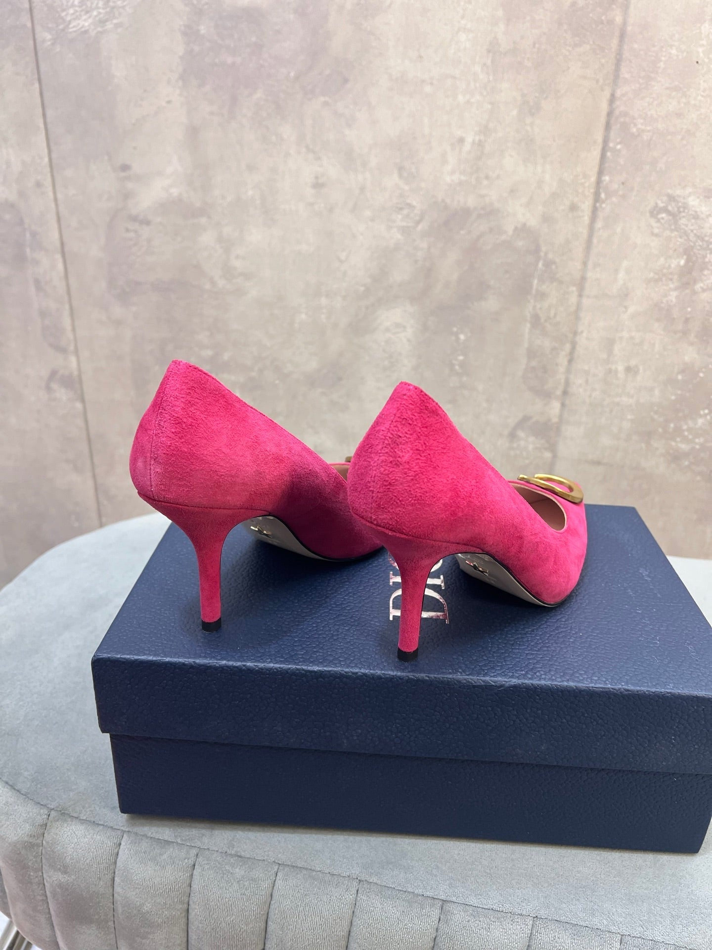 CD 26 High-Heeled 85 Pumps Pink Suede 594569