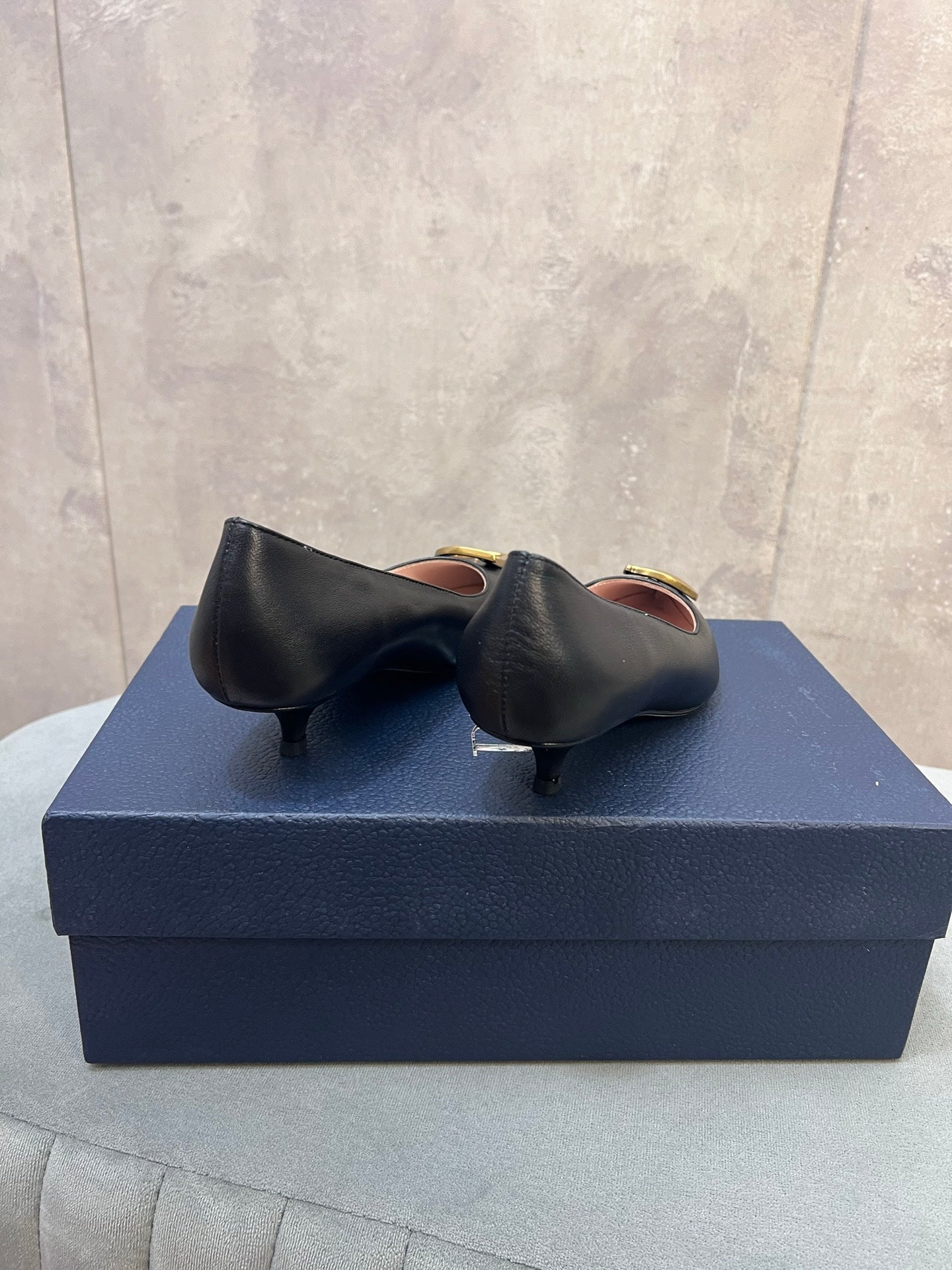 CD 26 High-Heeled 40 Pumps Black Cowhide 594579