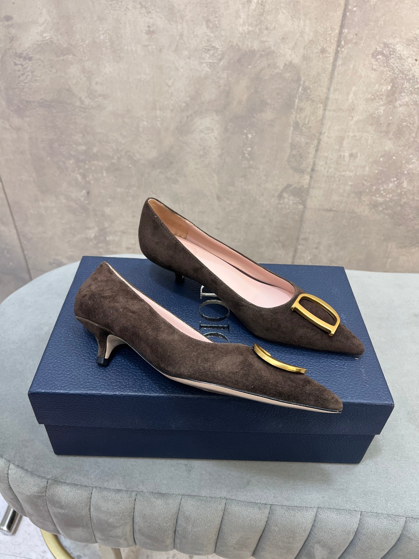 CD 26 High-Heeled 40 Pumps Dark Brown Suede 594582