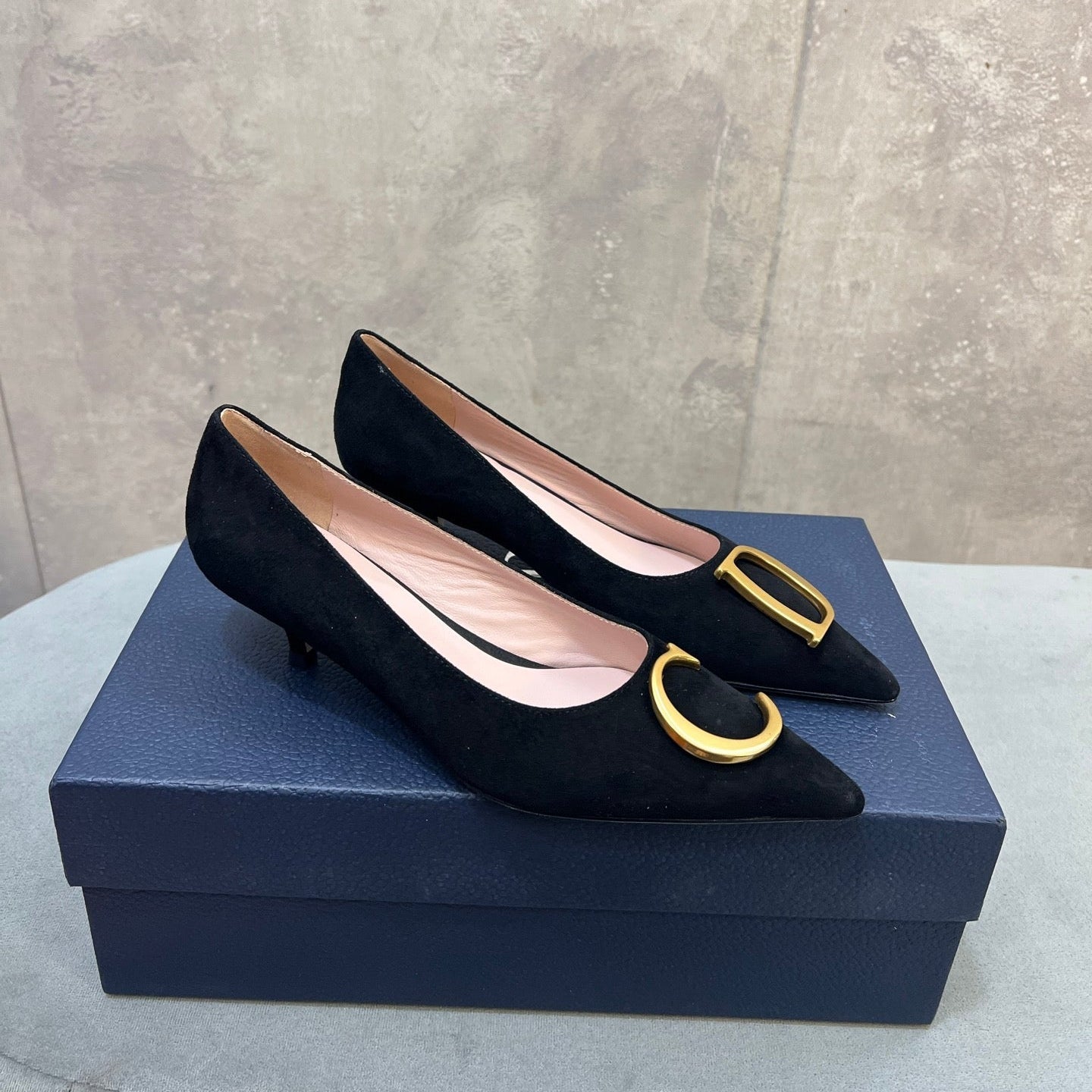 CD 26 High-Heeled 40 Pumps Black Suede 594583