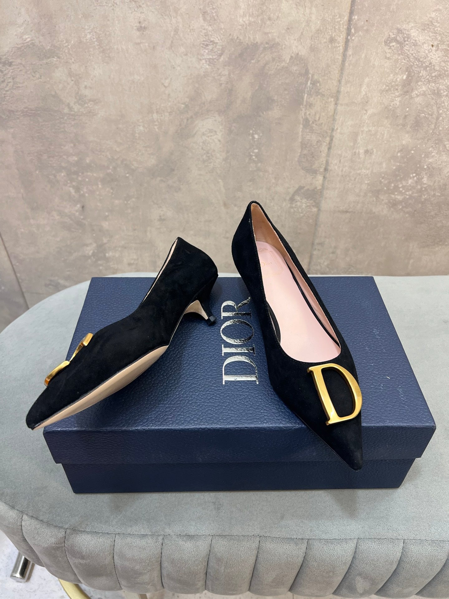 CD 26 High-Heeled 40 Pumps Black Suede 594583