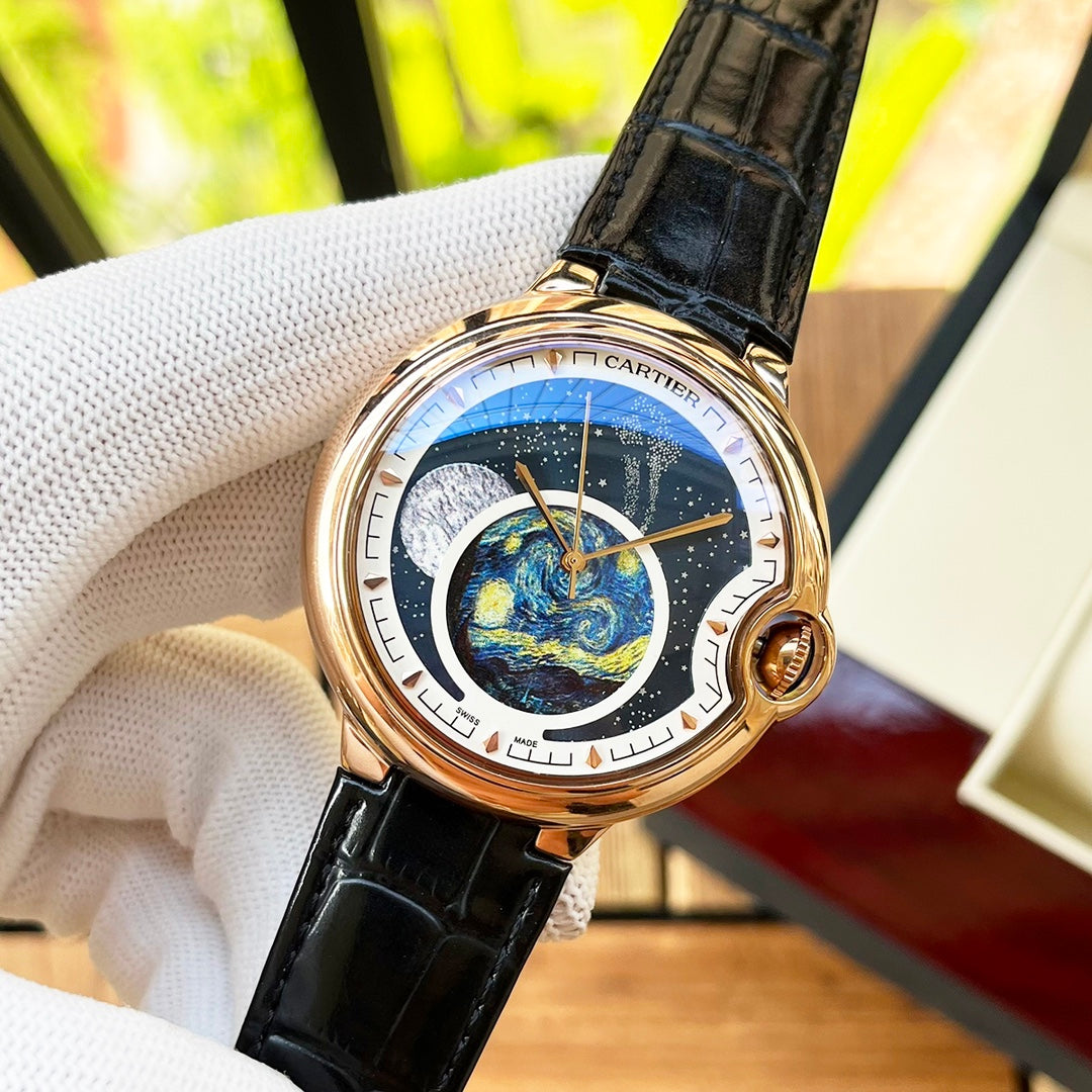 Cartier Men's Bleu Balloon 44mm Leather