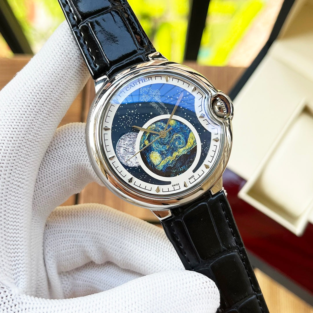 Cartier Men's Bleu Balloon 44mm Leather