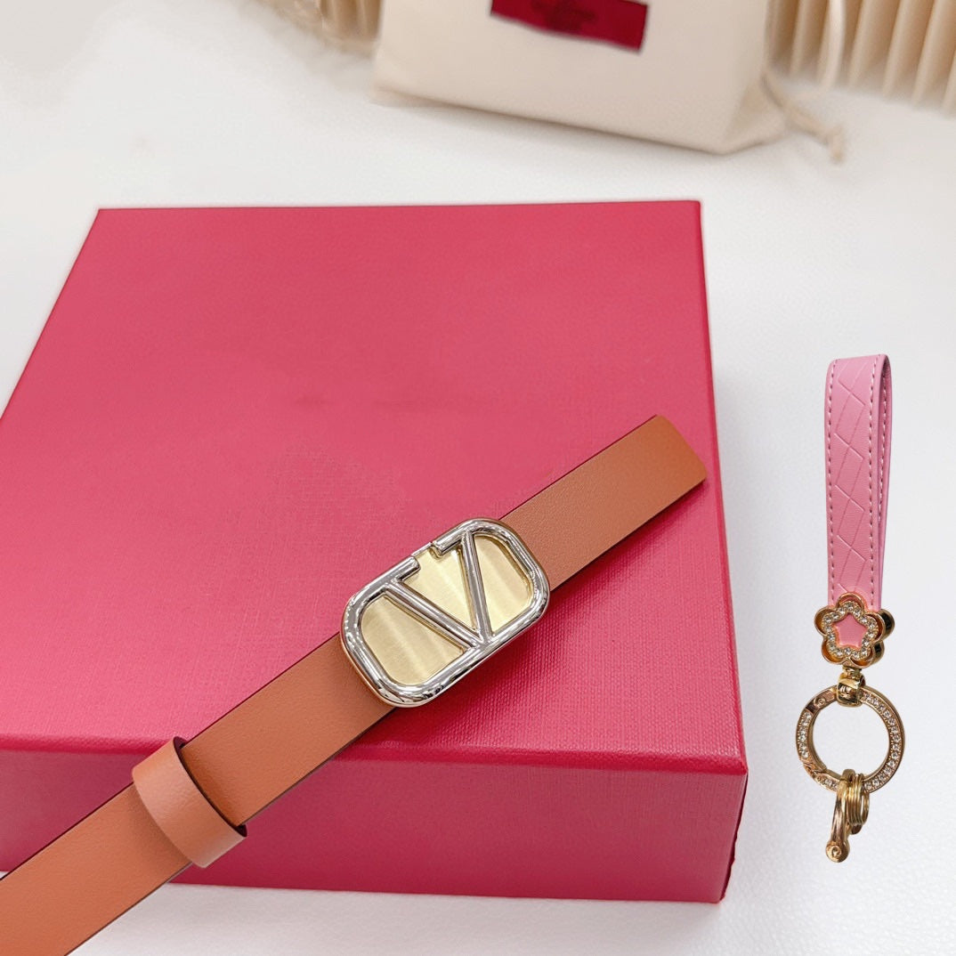 Silver Vlogo and Gold Hardware Buckle Tan Black Calfskin 20mm