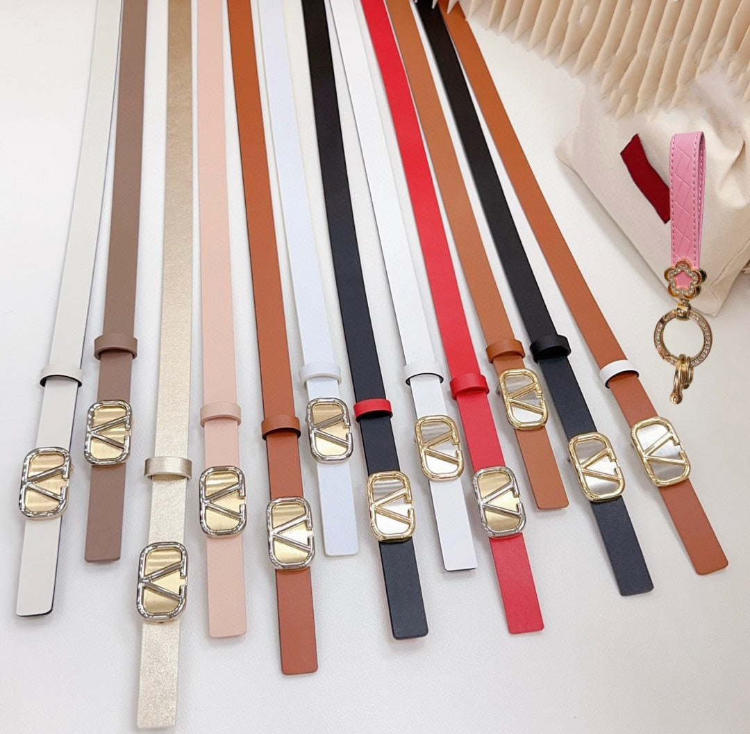 Silver Vlogo and Gold Hardware Buckle Black White Calfskin 20mm