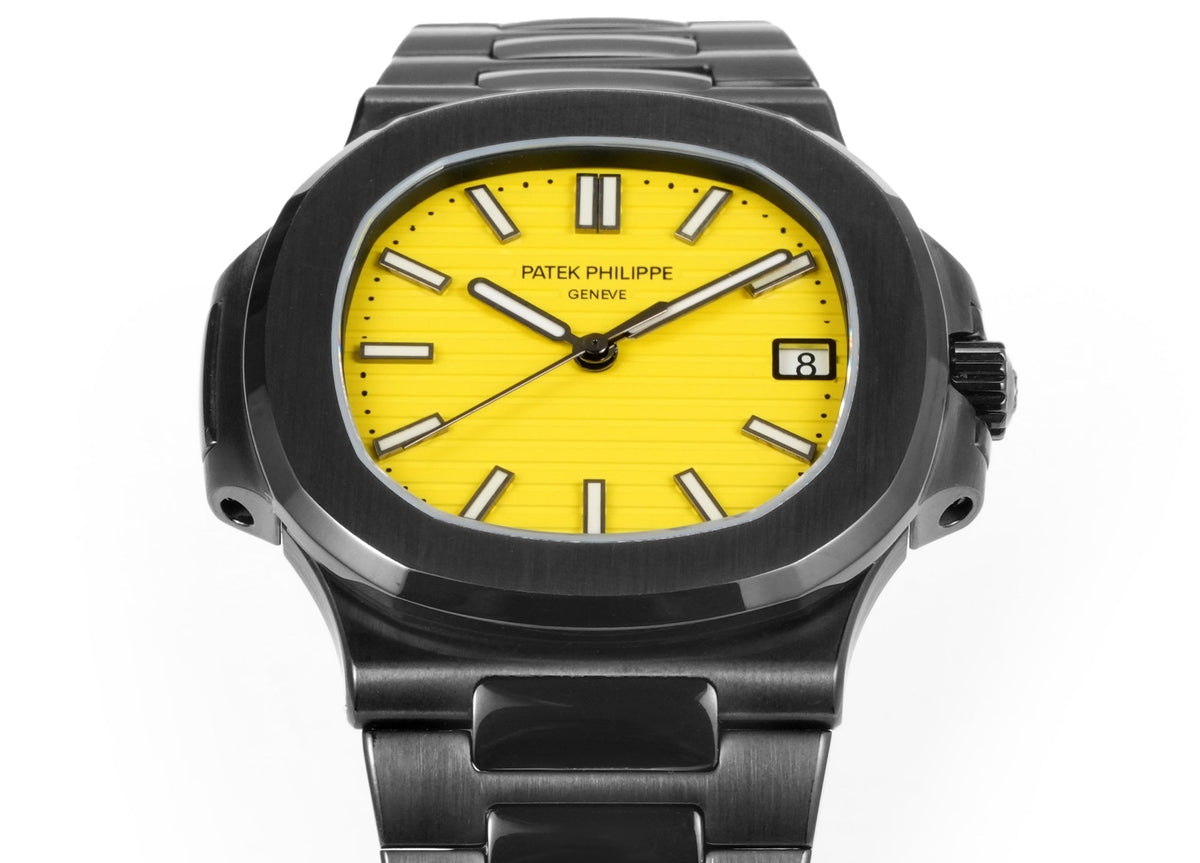 Patek Philippe Nautilus 5711 Yellow Dial Black Case Watch