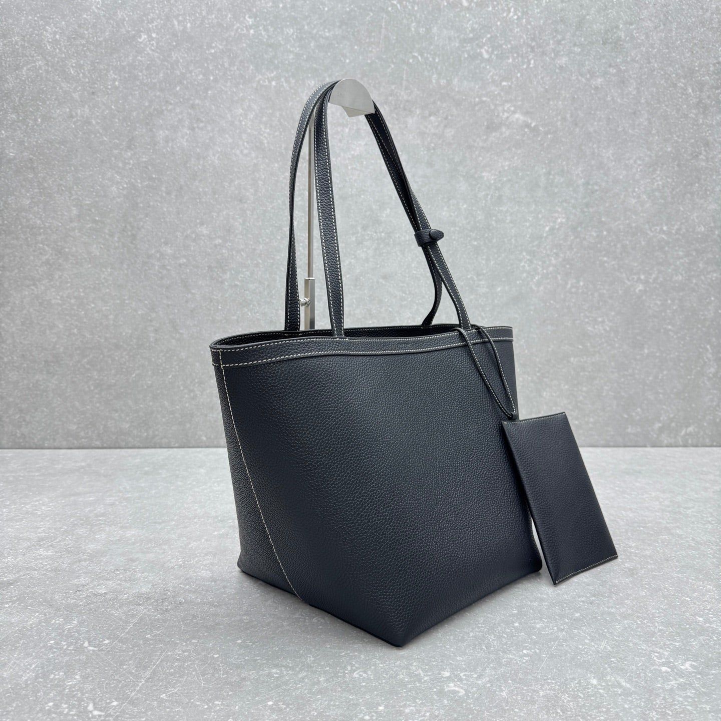 The Row 2025 Park Tote Stitch Bag Black 30cm Leather