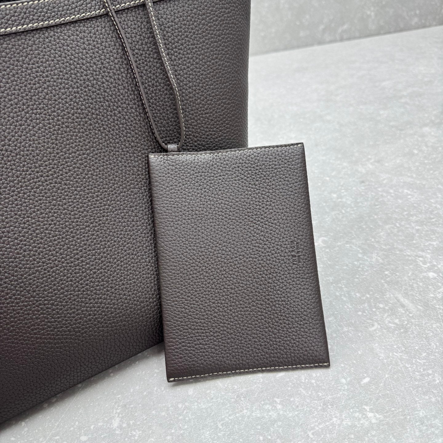 The Row 2025 Park Tote Stitch Bag Dark Brown 30cm Leather