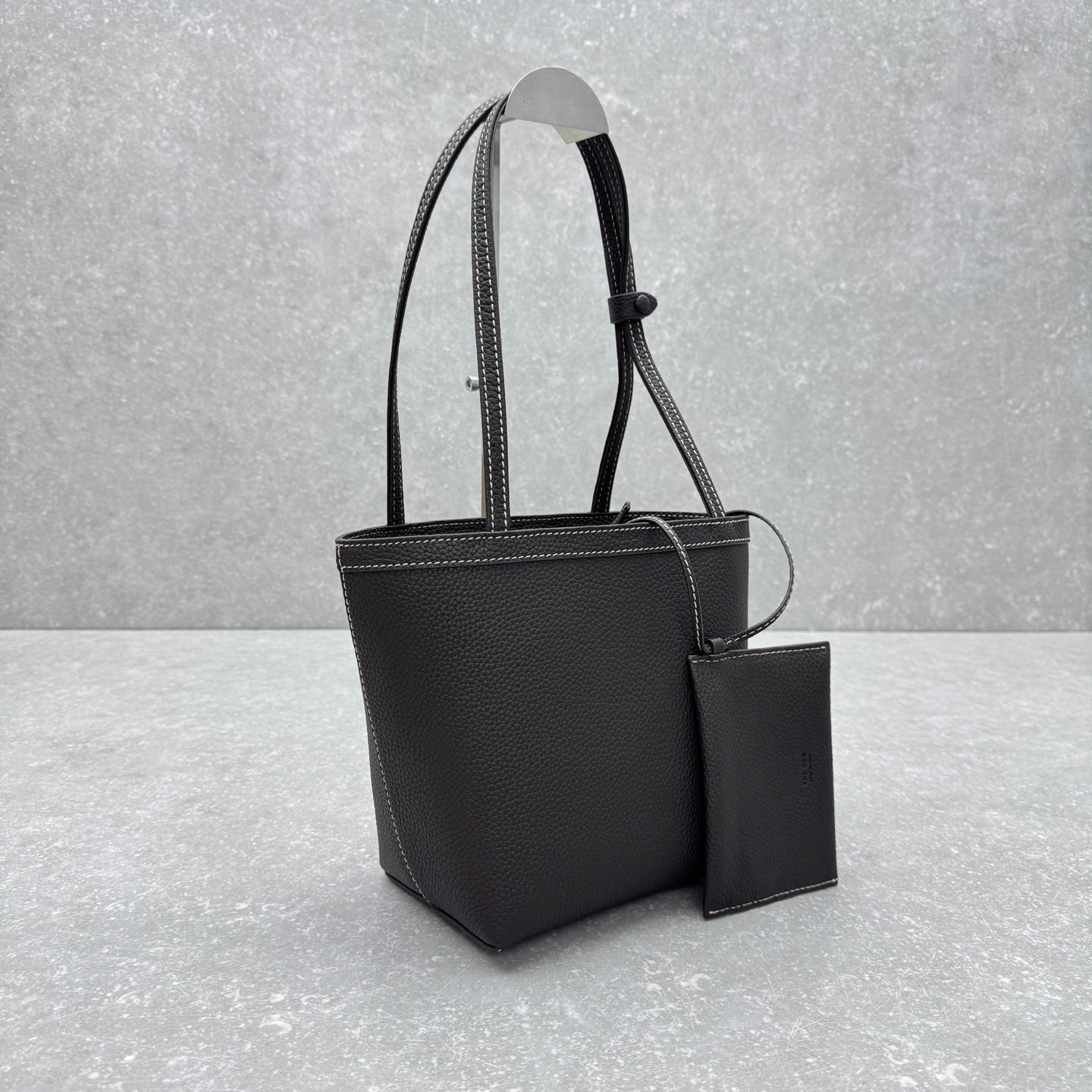 The Row 2025 Park Tote Stitch Bag Dark Brown 22cm Leather