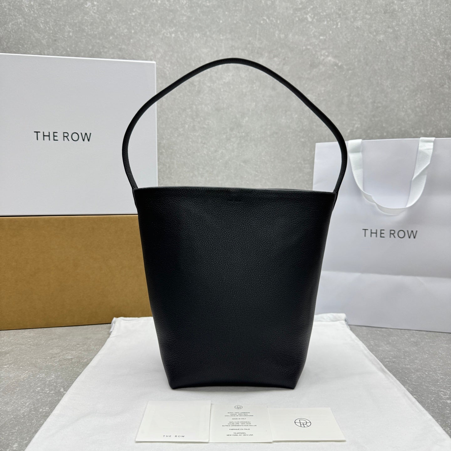 The Row 2025 N/S Park Tote Bag 34cm Black Calfskin