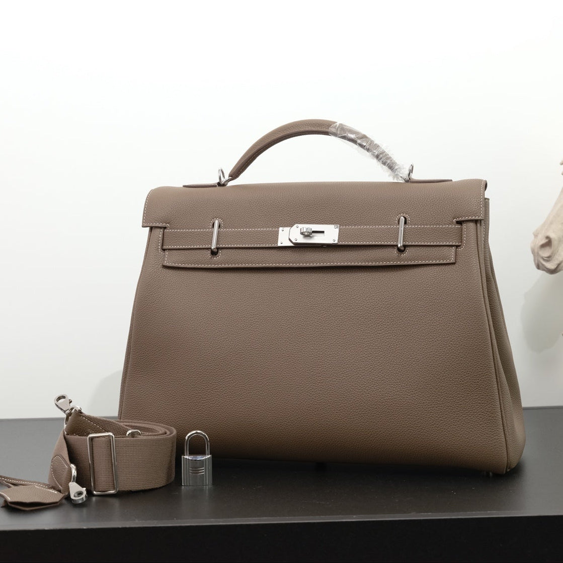 Hermes 2026 Maxi Kelly 42cm Bag Elephant Grey Togo Leather 284503