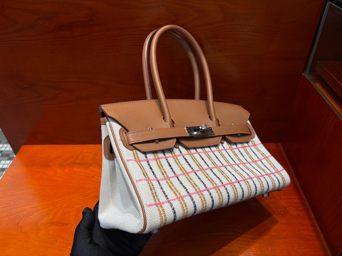 High-end Hermes 2026 Birkin Bag 29cm Gold Swift Leather And Canvas