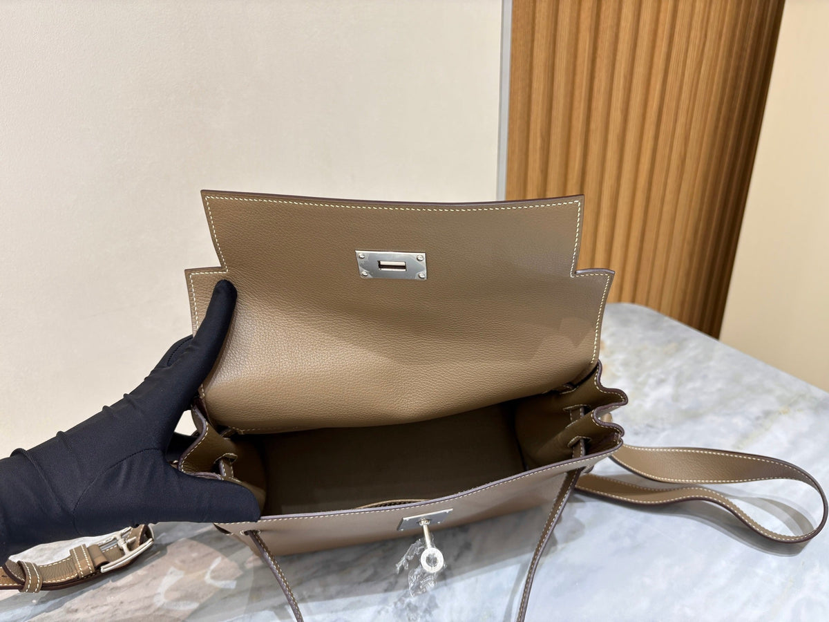 High-end Hermes 2026 Kelly Messenger 25cm Bag Evercolor Leather