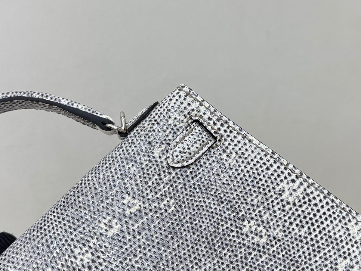 High-end Hermes 2026 Mini Kelly II 19cm Bag Lizard Skin