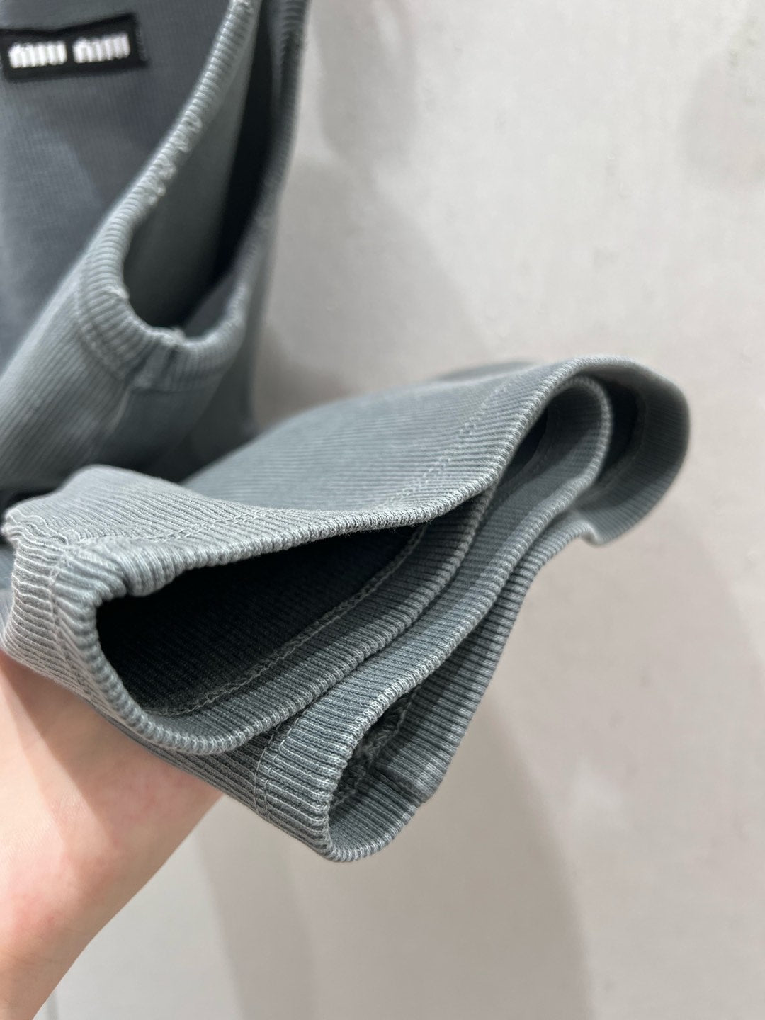 Miu Miu 25 Knitted Sleeveless Vest Gray Cotton