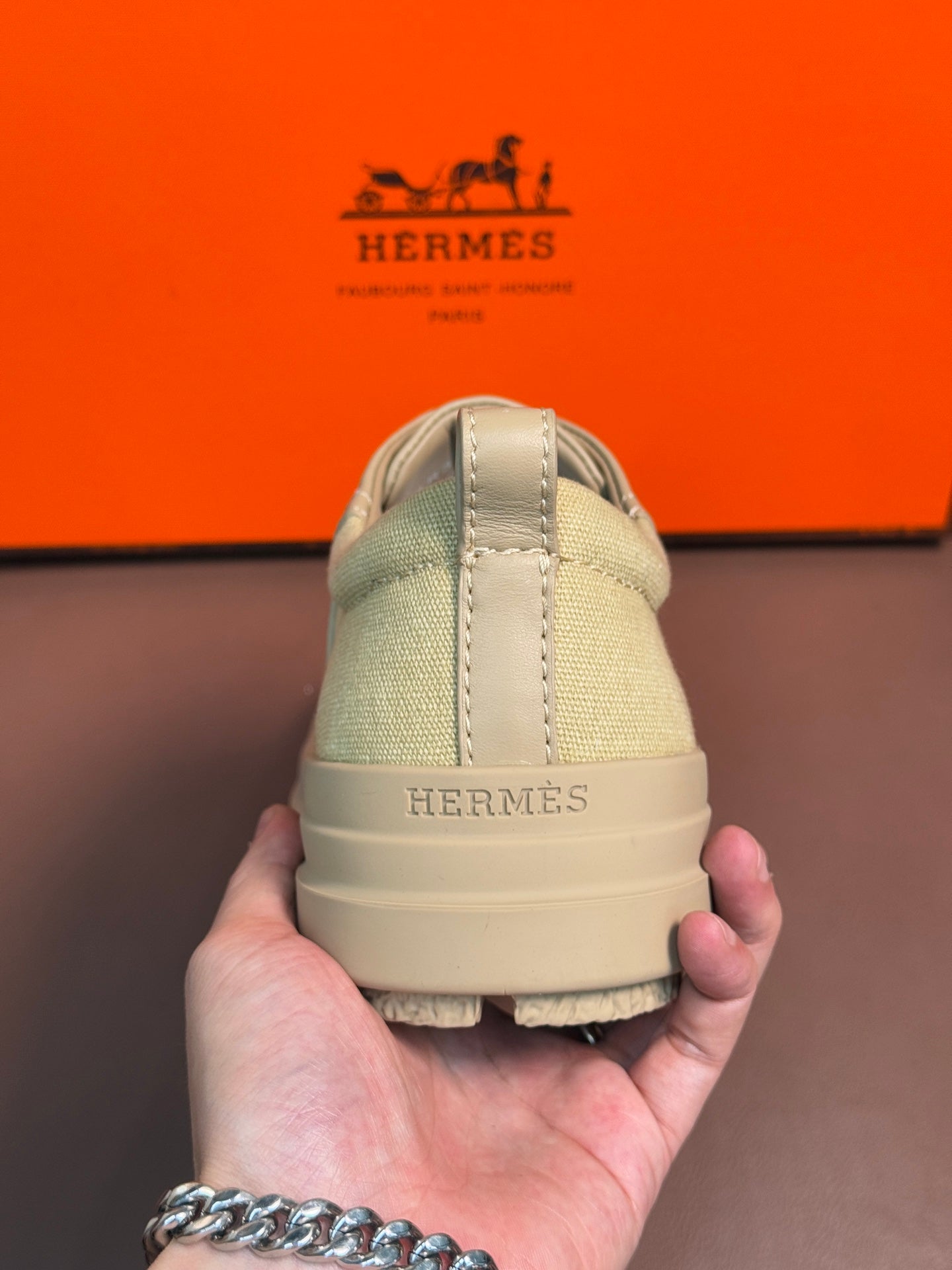 HM Men's Kool Oxford Sneaker Beige Calfskin 653622