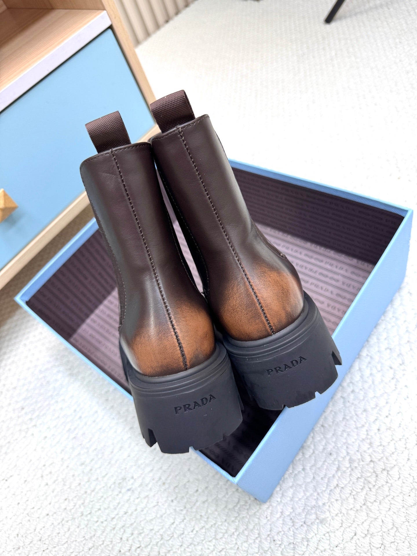 PRA ankle boots dark chocolate brown sheepskin  443662