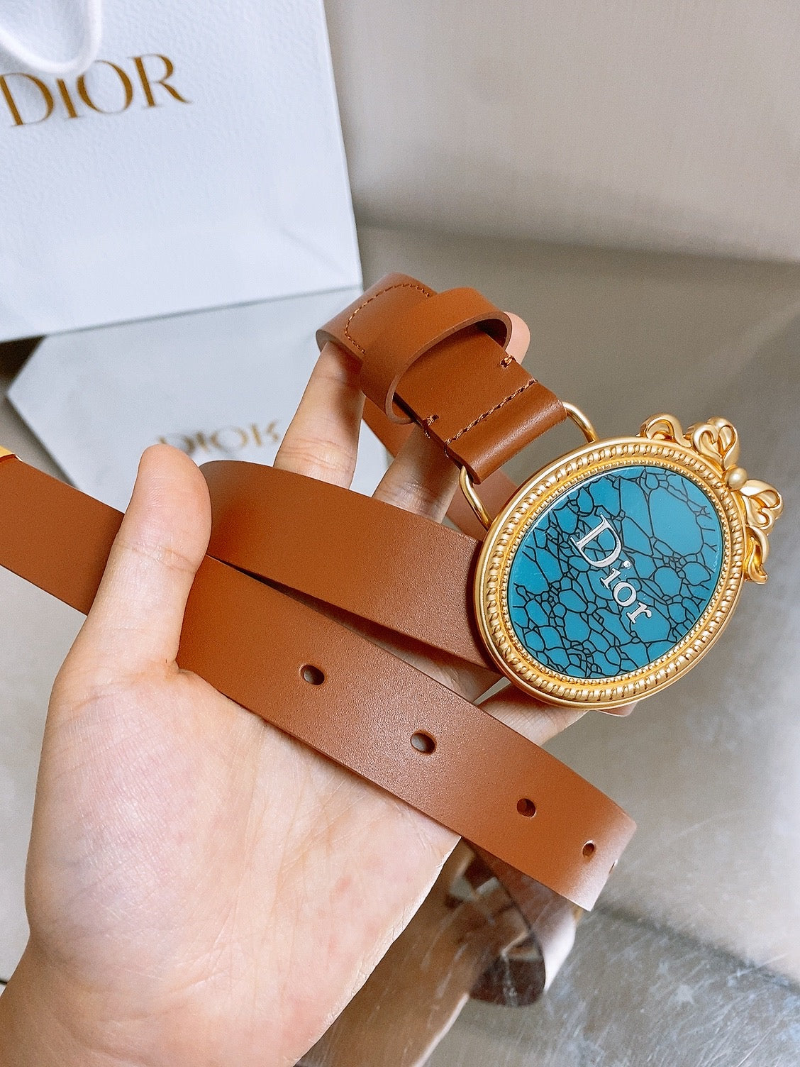 Dior 2026 Médaillon Belt 25mm Leather 216234
