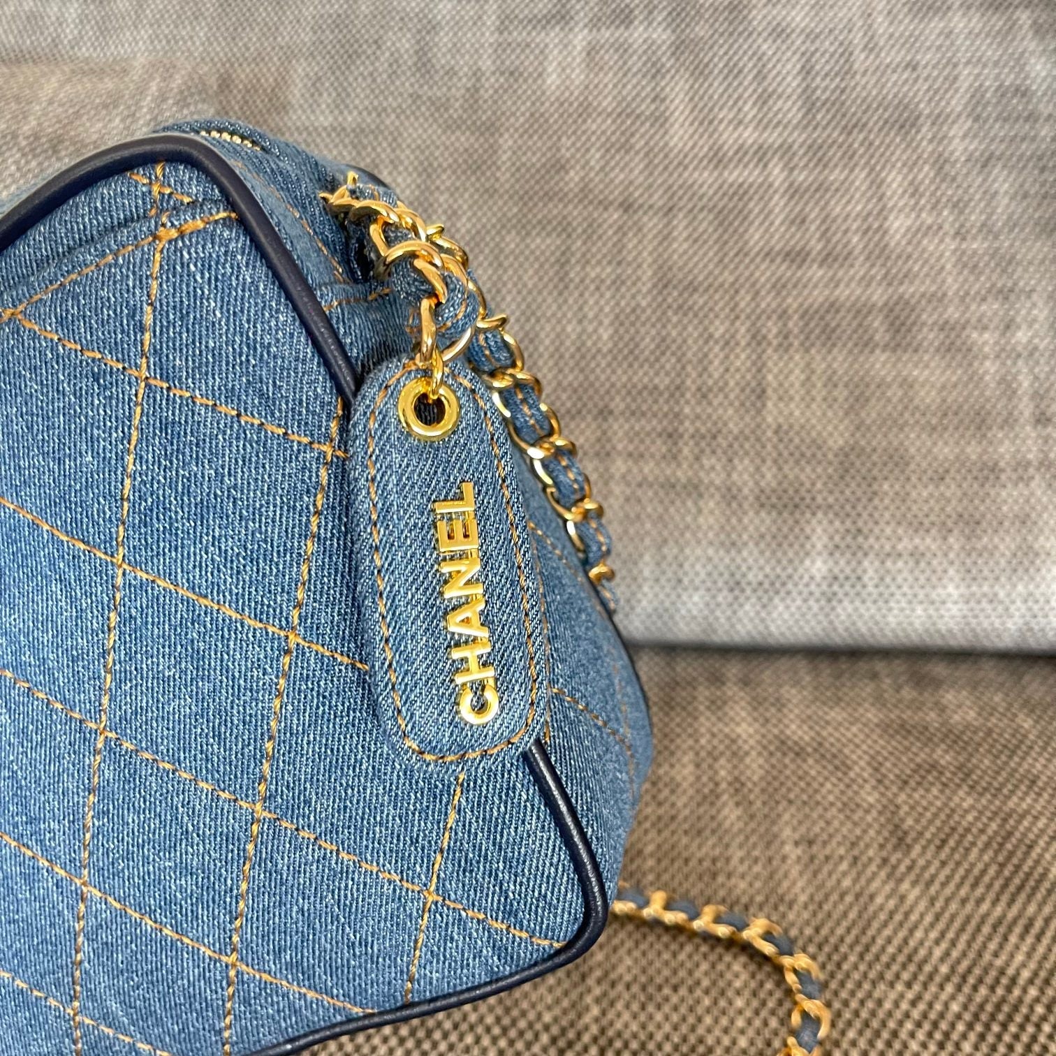 Chanel 2026 Camera Bag 17.5cm Blue Denim Leather