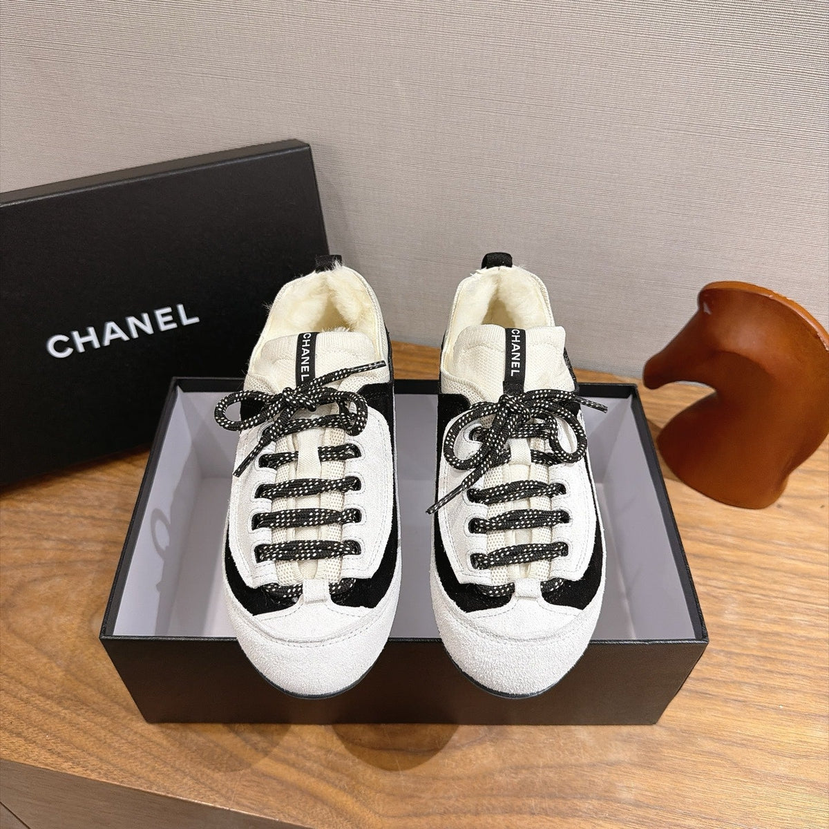 Chanel 2026 Panda Sneakers Suede Wool 196210