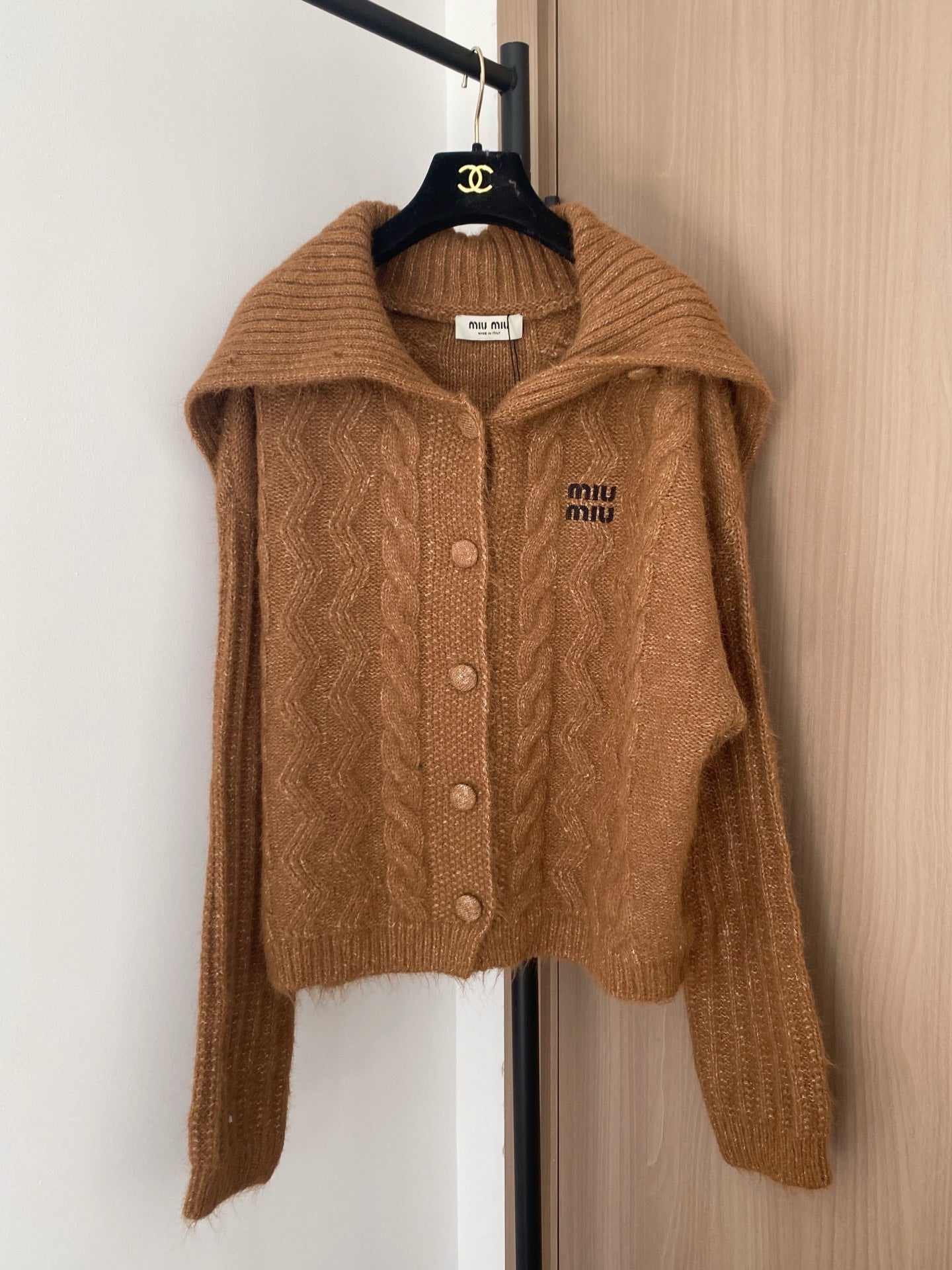Miumiu 2025  Cardigan Brown Wool Polyester